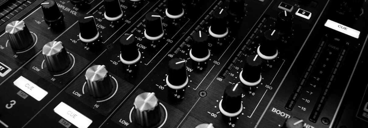 A music mixing deck